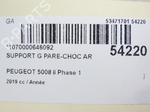 Used Rear bumper bracket PEUGEOT 5008 II (MC_, MJ_, MR_, M4_) 1.2 THP (MRHNYH, MRHNYW, MRHNSJ, MRHNSU, MRHNSM) (131 hp) 28802168