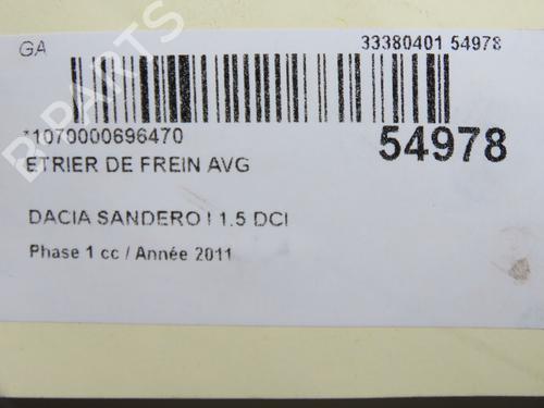 Venstre bremsekaliper foran DACIA SANDERO 1.5 dCi (88 hp) 31179711