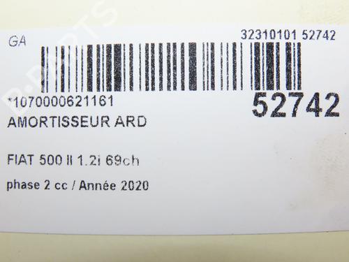 Used Right rear shock absorber FIAT 500 (312_) 1.2 (312AXA1A) (69 hp) 28829870