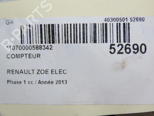 Kombinert Instrument RENAULT ZOE (BFM_) ZOE (88 hp) 28830483