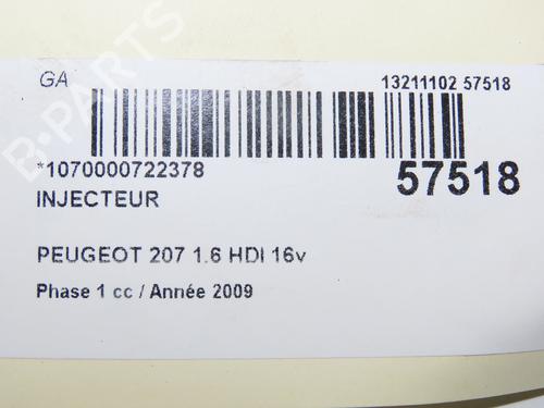 Used Injector Injector PEUGEOT 207 (WA_, WC_) 1.6 HDi (90 hp) 32768784 32768784