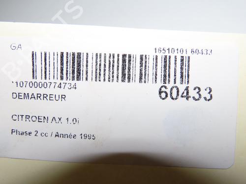 Used Starter Starter CITROËN AX (ZA-_) 10 (50 hp) 40110586 40110586