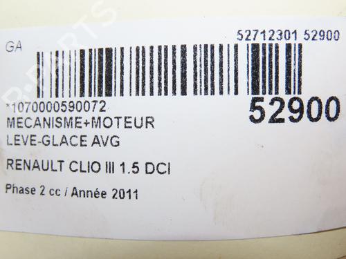 Used Front left window mechanism RENAULT CLIO III (BR0/1, CR0/1) 1.5 dCi (75 hp) 28968509