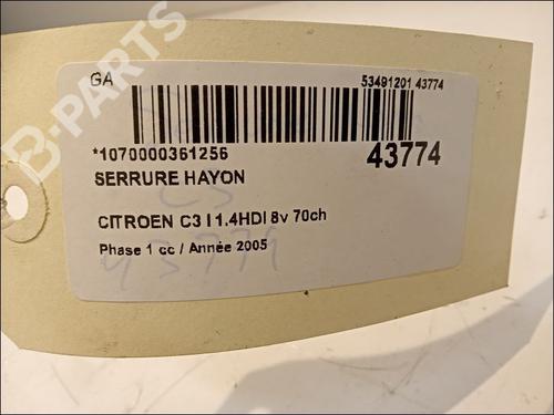 Tailgate lock CITROËN C3 I (FC_, FN_) 1.4 HDi | BP11103741C101 