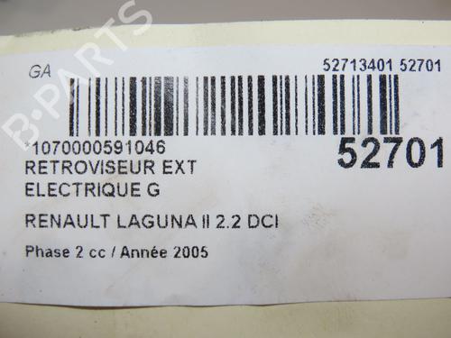 Left mirror RENAULT LAGUNA II (BG0/1_) 2.2 dCi (BG0F) | BP28831457C26 