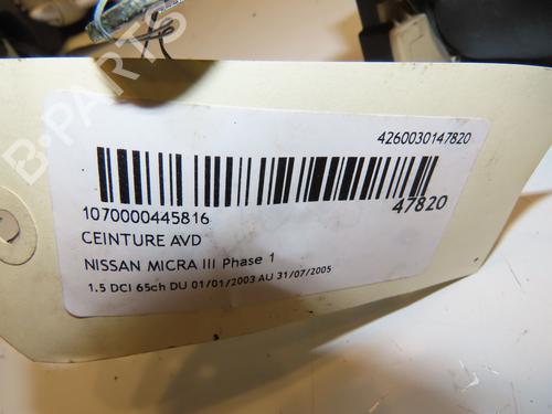 Front right belt tensioner NISSAN MICRA III (K12) 1.5 dCi | BP17315668C88 