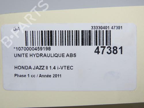 Used ABS pump ABS pump HONDA JAZZ III (GE_, GG_, GP_, ZA_) 1.3 i (GE6, GG3, GG6) (100 hp) 33222719 33222719