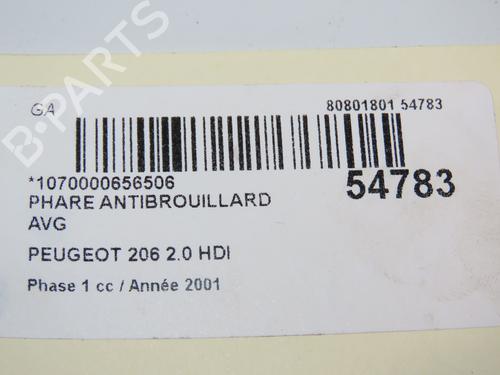 Left front fog light PEUGEOT 206 Hatchback (2A/C) 2.0 HDI 90 | BP28832432C30 