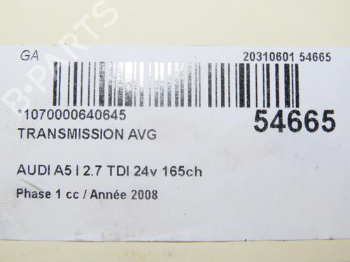 Left front driveshaft AUDI A5 (8T3) 2.7 TDI | BP31634174M38 