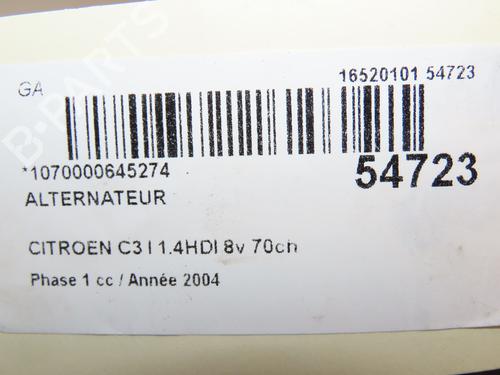 Generator CITROËN C3 I (FC_, FN_) 1.4 HDi (68 hp) 28829152