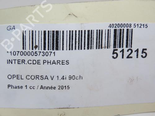 Used Headlight switch OPEL CORSA E (X15) 1.4 (08, 68) (90 hp) 23124964