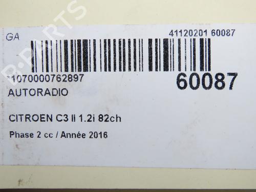 Radio CITROËN C3 II (SC_) 1.2 VTi 82 | BP37411056E6 - Image 6