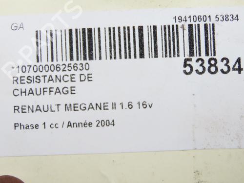 Varmeblæsermodstand RENAULT MEGANE II (BM0/1_, CM0/1_) 1.6 16V (BM0C, CM0C) (113 hp) 28829318