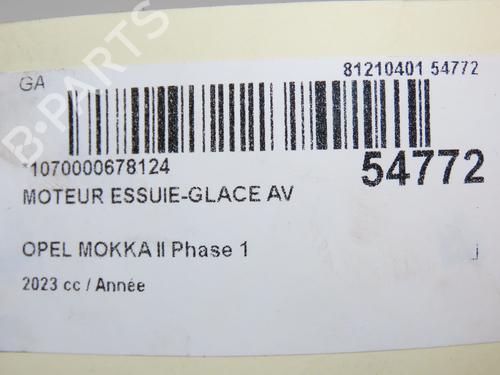 Used Front wiper motor OPEL MOKKA 1.5 (76) (110 hp) 31077385