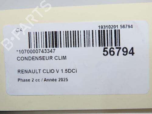 Used Heater matrix Heater matrix RENAULT CLIO V (B7_) 1.5 Blue dCi 100 (B7AD) (101 hp) 33998708 33998708
