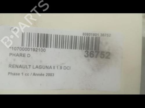 Used Right headlight Right headlight RENAULT LAGUNA II (BG0/1_) 1.9 dCi (BG08, BG0G) (120 hp) 9603364 9603364