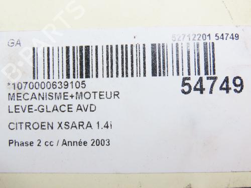 Used Front right window mechanism CITROËN XSARA (N1) 1.4 i (75 hp) 28831147
