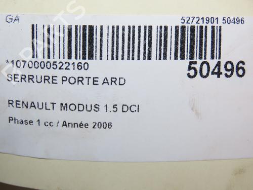 Rear right lock RENAULT MODUS / GRAND MODUS (F/JP0_) 1.5 dCi (FP0F, JP0F) | BP28969032C99 