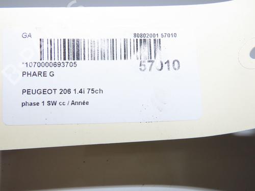 Left headlight PEUGEOT 206 SW (2E/K) 1.4 | BP33561885C28 - Image 6