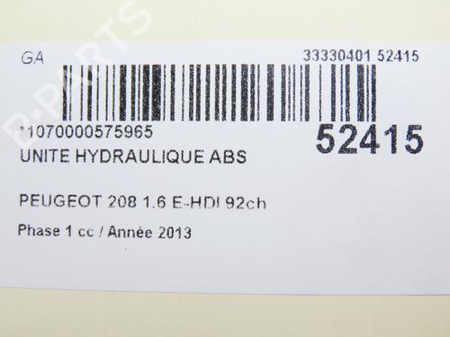 Used ABS pump PEUGEOT 208 I (CA_, CC_) 1.6 HDi (92 hp) 28829960