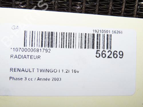 Used Water radiator RENAULT TWINGO I (C06_) 1.2 16V (C06C, C06D, C06K) (75 hp) 31692727