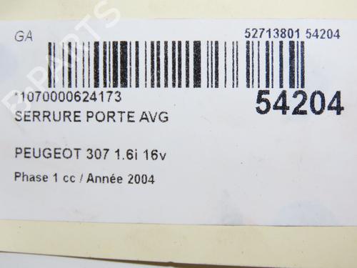 Front left lock PEUGEOT 307 (3A/C) 1.6 16V | BP28968860C98 