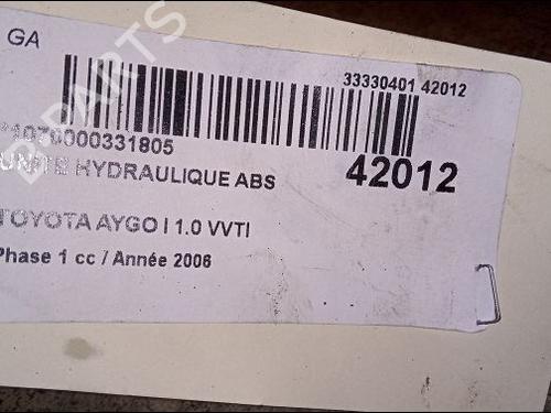 Used ABS pump TOYOTA AYGO (_B1_) 1.0 (KGB10_, KGB10R) (68 hp) 9619263