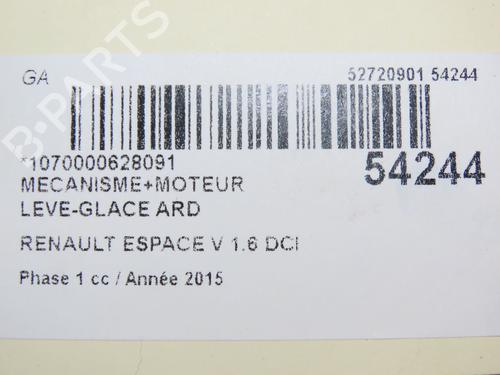 Used Rear right window mechanism RENAULT ESPACE V (JR_) 1.6 dCi 160 (160 hp) 28968934
