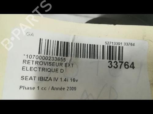 Used Right mirror SEAT IBIZA IV (6J5, 6P1) 1.4 (85 hp) 9608041