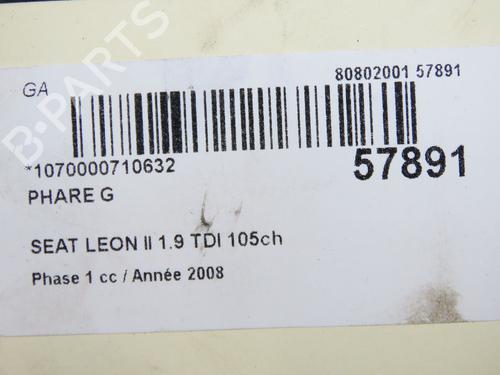 Left headlight SEAT LEON (1P1) 1.9 TDI | BP33860722C28 - Image 6
