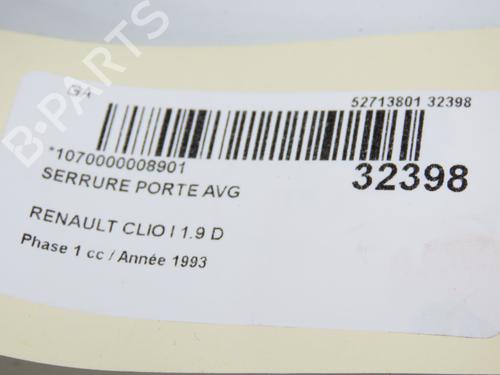 Used Front left lock Front left lock RENAULT CLIO I (B/C57_, 5/357_) 1.9 D (B/C/S576, B/C/S57L) (64 hp) 33893145 33893145