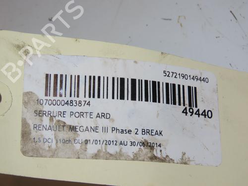 Rear right lock RENAULT MEGANE III Grandtour (KZ0/1) 1.5 dCi (KZ09, KZ0D, KZ1G, KZ29, KZ14, KZ1W, KZ10, KZ1F,... | BP16667317C99
