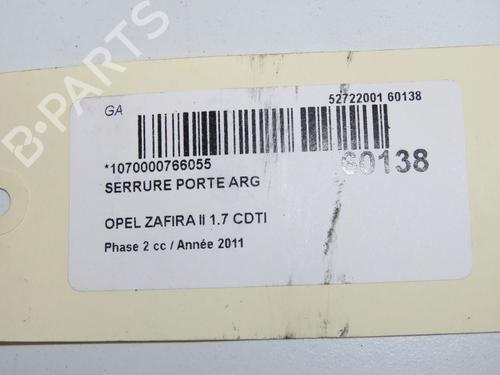Used Rear left lock Rear left lock OPEL ZAFIRA / ZAFIRA FAMILY B (A05) 1.7 CDTI (M75) (110 hp) 40437969 40437969