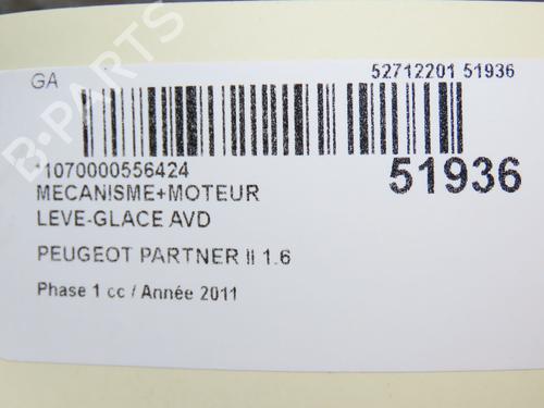 Front right window mechanism PEUGEOT PARTNER Tepee 1.6 HDi 90 | BP28831112C23 