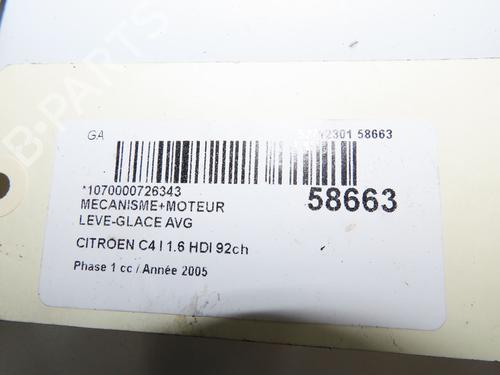 Used Front left window mechanism Front left window mechanism CITROËN C4 I (LC_) 1.6 HDi (90 hp) 36444426 36444426