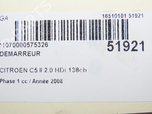 Starter CITROËN C5 III (RD_) 2.0 HDi (RDRHD8, RDRHDJ, RDRHR8, RDRHRJ) | BP28331564M8 - Image 6
