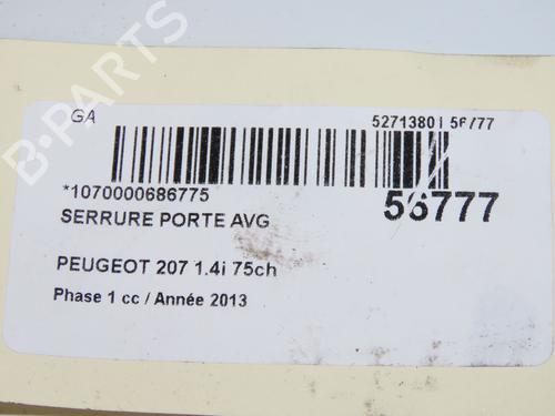 Used Front left lock PEUGEOT 207 (WA_, WC_) 1.4 (73 hp) 31372107