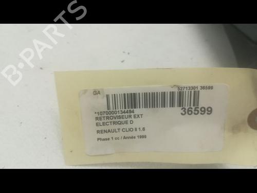 Used Right mirror RENAULT CLIO II (BB_, CB_) 1.6 (B/CB0D, BB00) (90 hp) 9599302