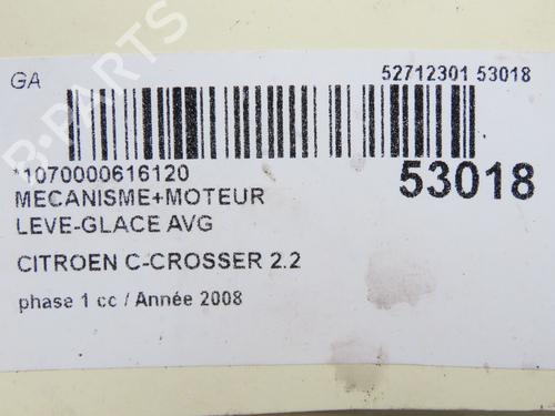 Used Front left window mechanism CITROËN C-CROSSER (VU_, VV_) 2.2 HDi (156 hp) 30366643