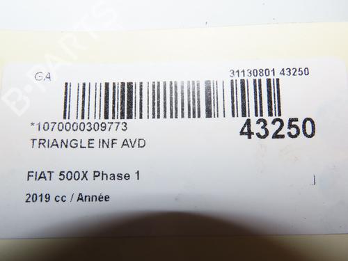 Used Right front suspension arm FIAT 500X (334_) 1.3 (334.AXR11) (150 hp) 29441665