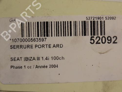 Rear right lock SEAT IBIZA III (6L1) 1.4 16V | BP28969040C99 