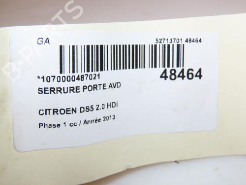 Fechadura frente direita CITROËN DS5 2.0 HDi 200 Hybrid4 All-wheel Drive (200 hp) 16667241