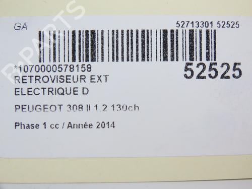 Right mirror PEUGEOT 308 II (LB_, LP_, LW_, LH_, L3_) 1.2 THP 130 | BP28968638C27 