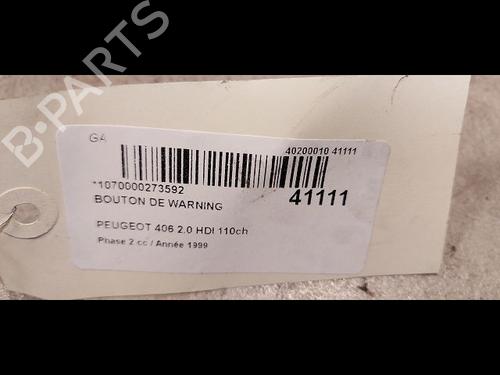 Used Warning switch PEUGEOT 406 (8B) 2.0 HDI 110 (109 hp) 9613011