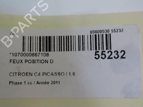 Højre positionslygte CITROËN C4 Picasso I MPV (UD_) 1.6 HDi 110 (112 hp) 29415183