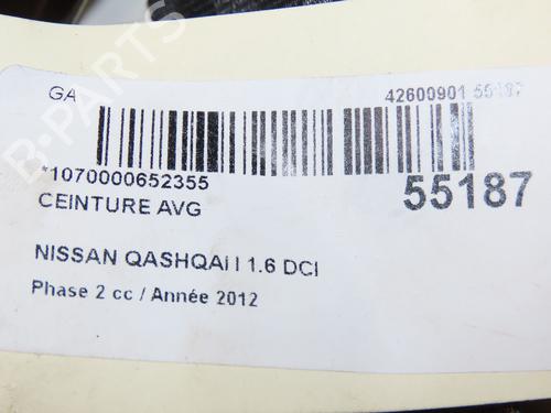 Venstre foran beltestrammer NISSAN QASHQAI I (J10, NJ10) 1.6 dCi All-wheel Drive (130 hp) 29045758