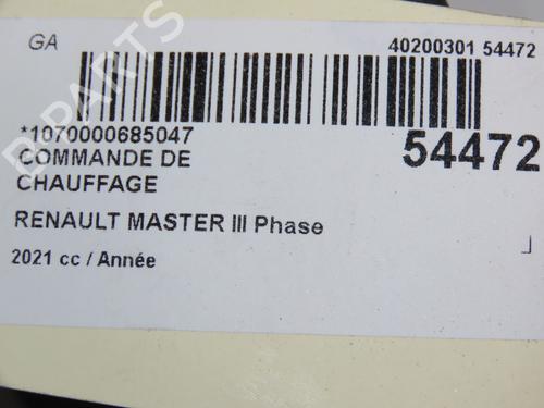 Used Climate control Climate control RENAULT MASTER III Van (FV) 2.3 dCi 180 FWD (FV04, FV07) (179 hp) 30630863 30630863