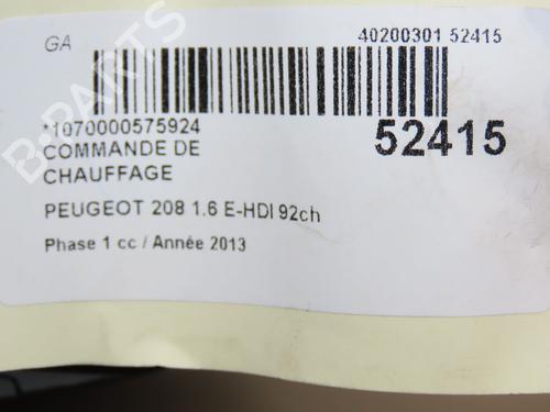 Climate control PEUGEOT 208 I (CA_, CC_) 1.6 HDi | BP28830347I5