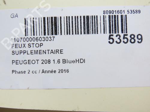 Third brake light PEUGEOT 208 I (CA_, CC_) 1.6 HDi / BlueHDi 75 | BP28832901L11 