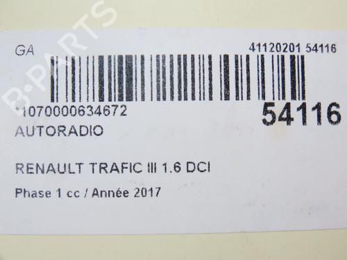 Used Radio RENAULT TRAFIC III Van (FG_) 1.6 dCi 125 (FGMH) (125 hp) 28801791